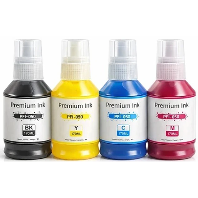 Pack 4 colores 170 Ml  tinta Pigmentada para canon Tc20 Tc21 Pfi-050