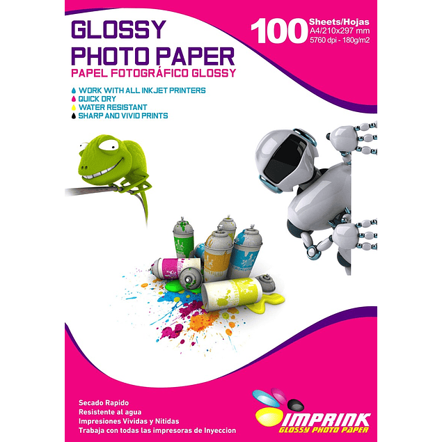 ÚLTIMAS UNIDADES!! Papel Fotografico Glossy Brillante A4 De 180gr/100 Hojas