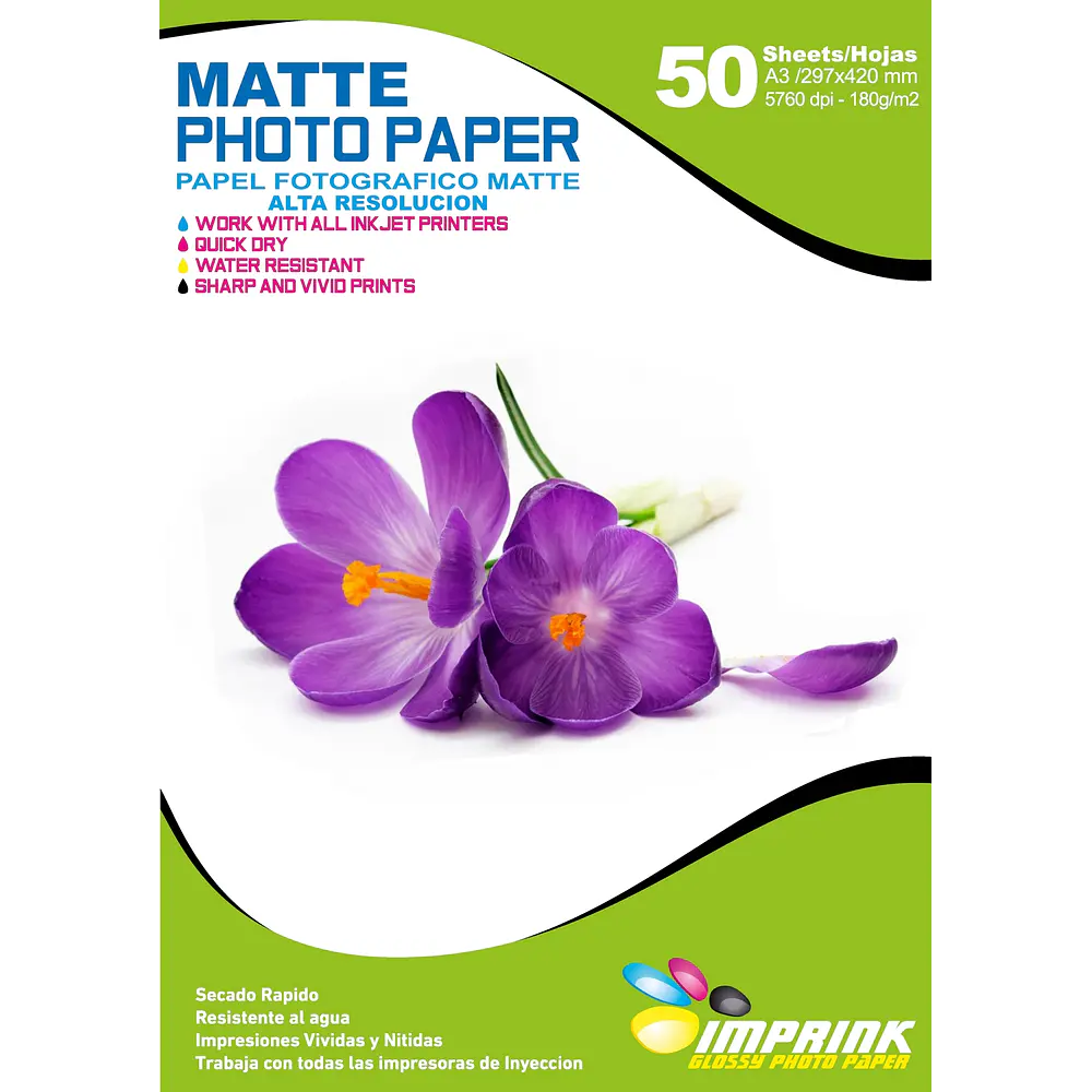 ÚLTIMAS UNIDADES!! Papel Fotografico matte  A3 De 180gr/50 Hojas