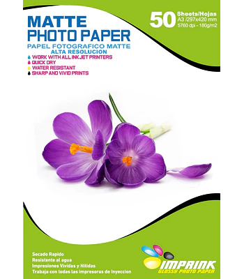 ÚLTIMAS UNIDADES!! Papel Fotografico matte  A3 De 180gr/50 Hojas