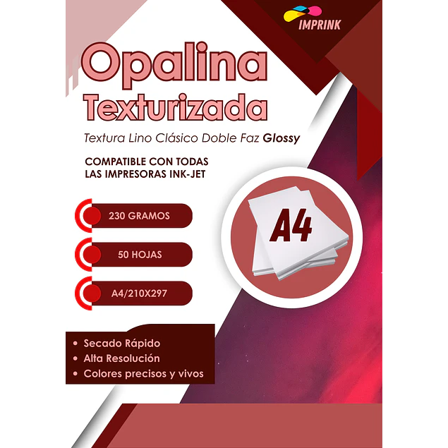 Opalina Textura Brillante Doble Faz Lino Clasico 230g 50h