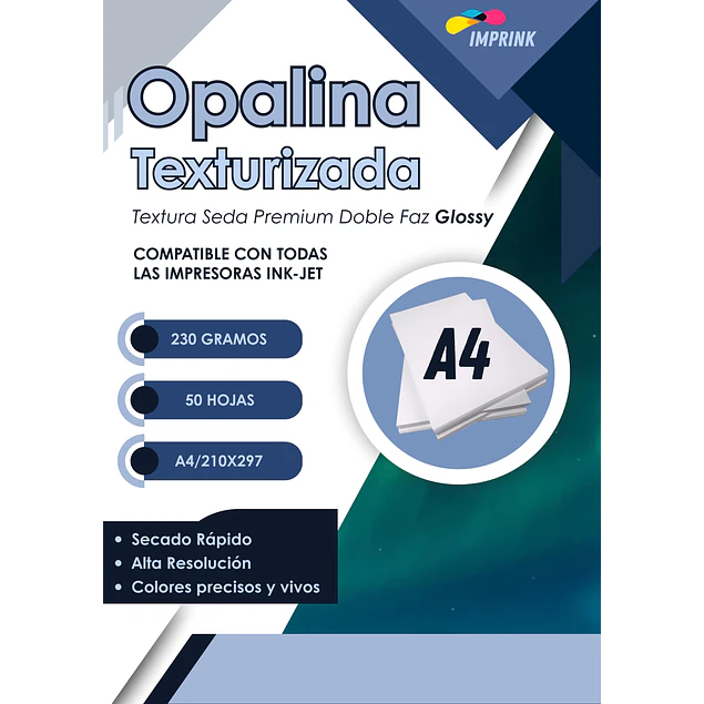20 RESMAS!! Papel Opalina Textura Brillante Doble Faz Seda 230g 50h