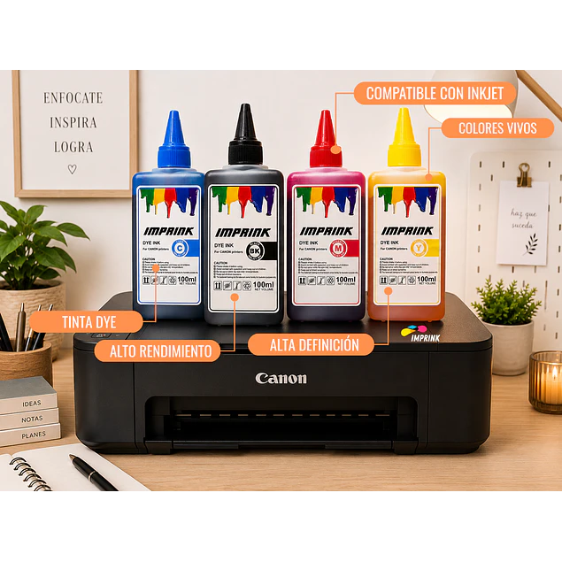 Tinta Dye Para Todas Impresoras Canon 100ml 
