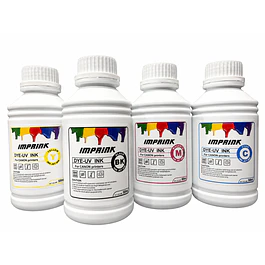 Pack 4 colores Tinta Imprink Dye Uv Para Todas Impresoras Canon 500ml
