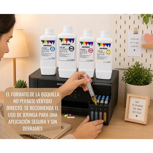 Tinta Dye Premium Para Impresoras Epson Ecotank 1000 ml 