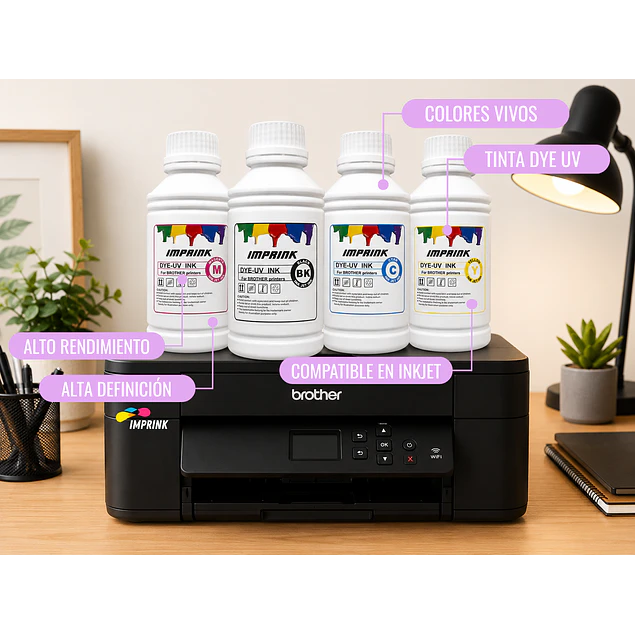 Tinta Imprink Dye UV para Brother 500ml 