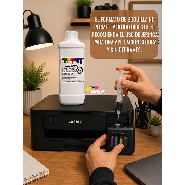 Tinta Dye Uv NEGRA Para Impresoras BROTHER Valor X Litro