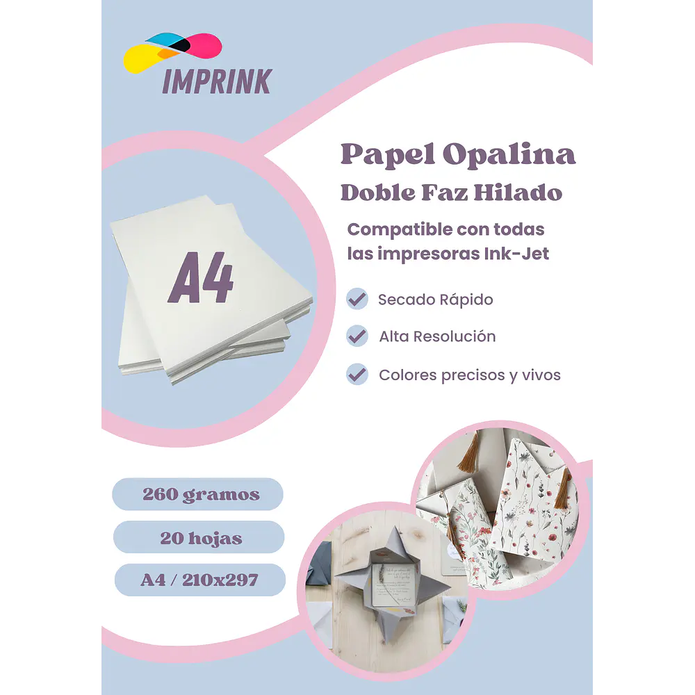 SEGUNDA SELECCIÓN!  Opalina Texturizada Hilada A4 260gr Imprink (15)