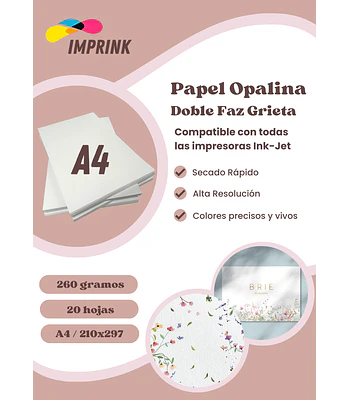 SEGUNDA SELECCIÓN! Opalina Texturizada Grieta A4 20 Hojas 260gr Imprink (14)