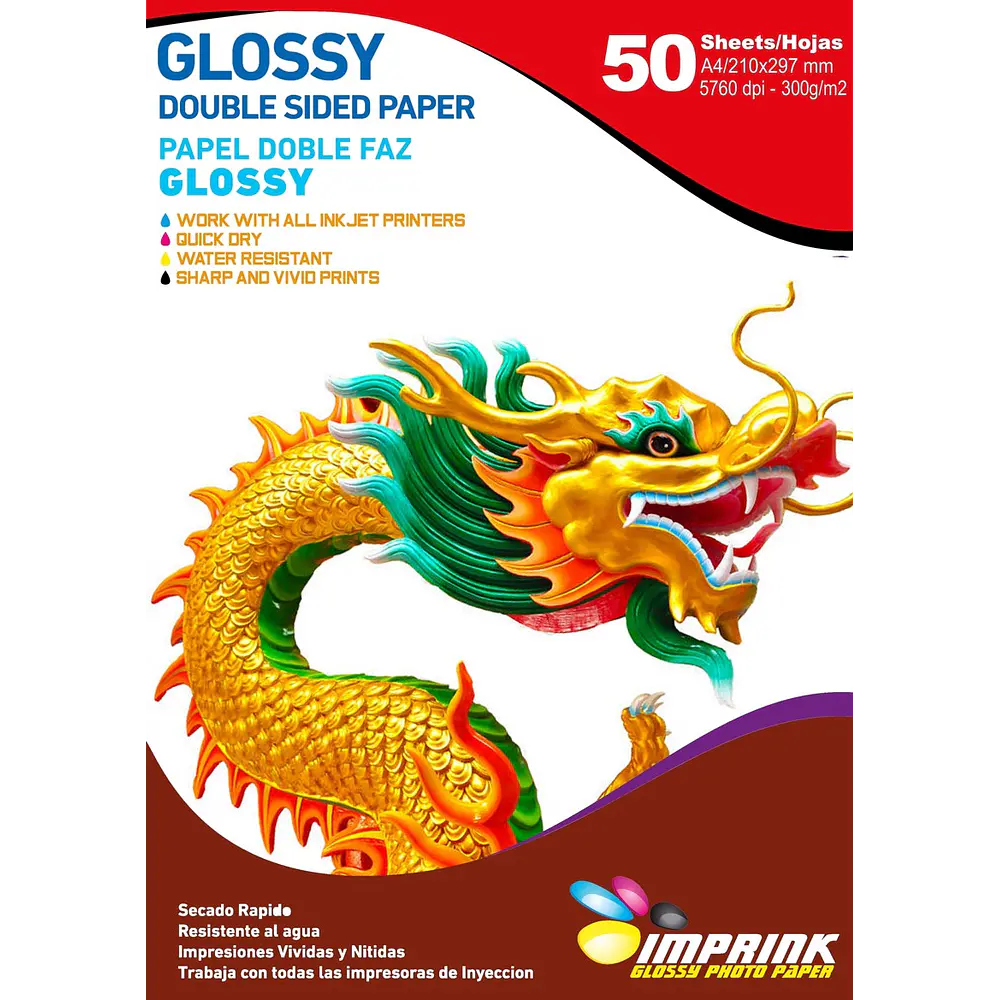SEGUNDA SELECCIÓN! Papel Doble Faz Glossy Brillante A4 De 300gr (13)