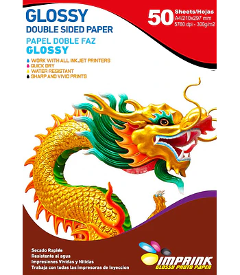 SEGUNDA SELECCIÓN! Papel Doble Faz Glossy Brillante A4 De 300gr (13)