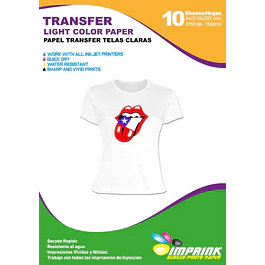 SEGUNDA SELECCIÓN! Papel Transfer Premium Poleras Claras 10 Hojas tamaño  A4 (11)