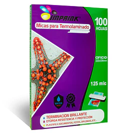 SEGUNDA SELECCIÓN! 100 Micas Para Termolaminadora Plastificadora Oficio 125mic para Laminado (10-19)