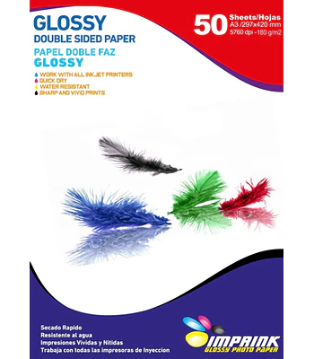 SEGUNDA SELECCIÓN! Papel Doble Faz Glossy Brillante A3 De 180gr (6)