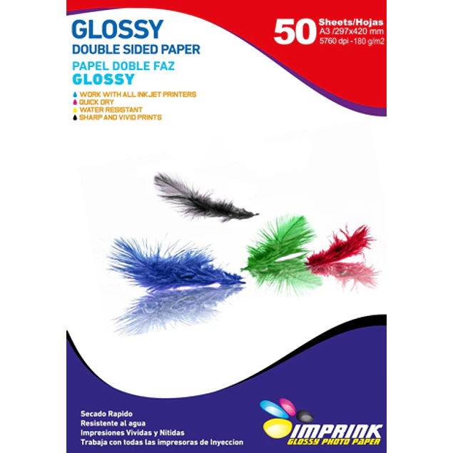 SEGUNDA SELECCIÓN! Papel Doble Faz Glossy Brillante A3 De 180gr (6)