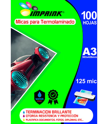 SEGUNDA SELECCIÓN! 100 Micas Para Termolaminadora Plastificadora A3 125mic (25-26-27)