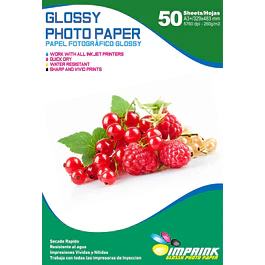 SEGUNDA SELECCIÓN! Papel Fotografico Glossy Brillante A3+ De 260gr/50 Hojas