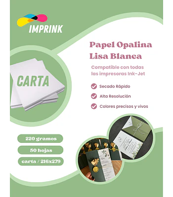 CAJA 20 RESMAS!! Papel Alta Resolución Doble Faz Matte Carta / 220g / 50 Hojas