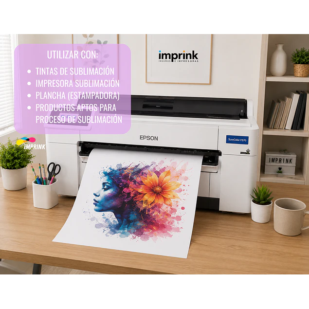 10 Rollos Sublimacion 61cm X 50metros Para Epson F570 Imprink