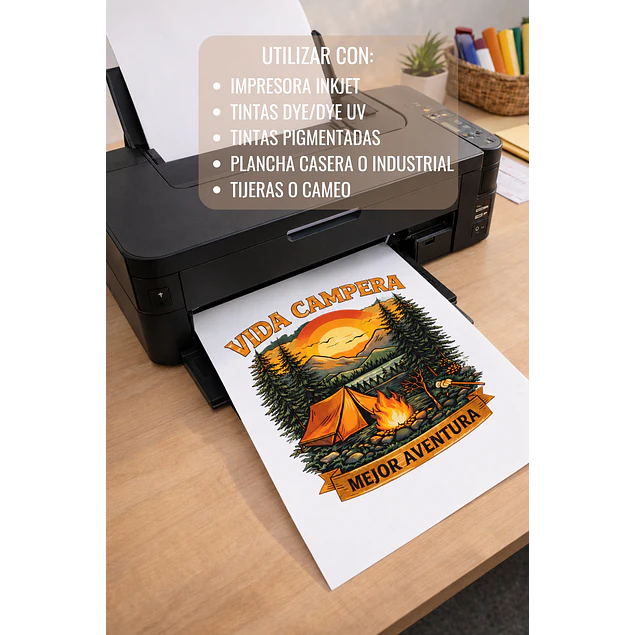 Papel Transfer Premium Poleras Claras 10 Hojas tamaño  A4 