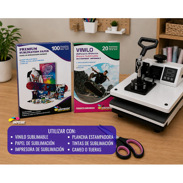 Vinilo SUBLIMABLE Adhesivo Blanco A4/20 Hojas