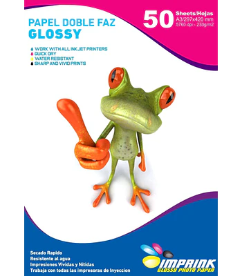 SEGUNDA SELECCIÓN Papel Doble Faz Glossy Brillante A3 De 230gr/34 Hojas