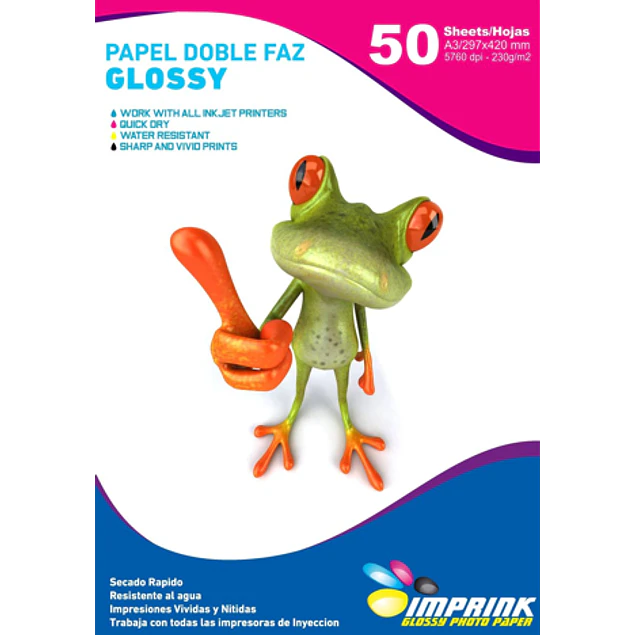 SEGUNDA SELECCIÓN Papel Doble Faz Glossy Brillante A3 De 230gr/34 Hojas