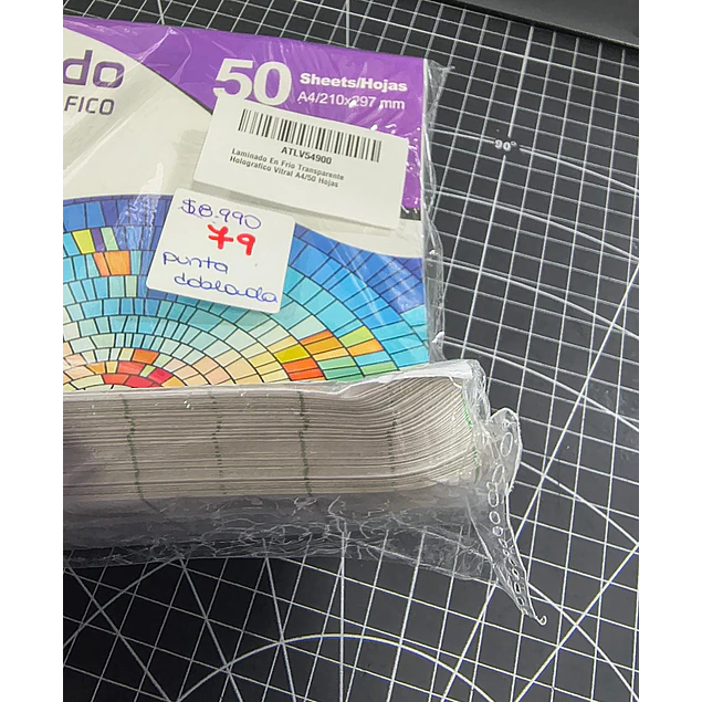 SEGUNDA SELECCIÓN - Laminado en Frio Transparente Holografico Efecto Vitral A4/50 Hojas