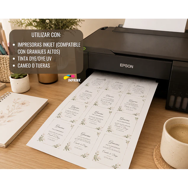 Resma Opalina Lisa Blanca A4 50 Hojas 250 Gramos Imprink