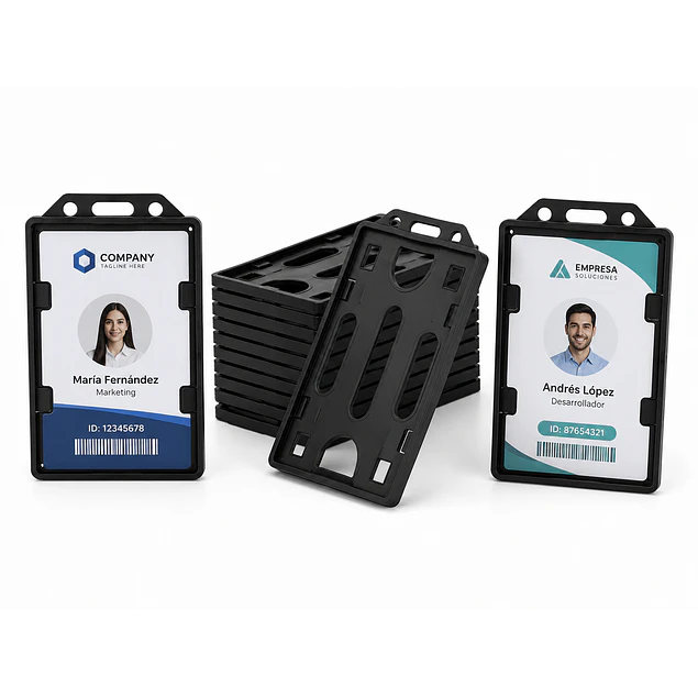 100 PortaCredenciales VERTICAL Pvc tamaño carnet