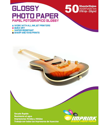 SEGUNDA SELECCIÓN! Papel Fotografico Glossy Brillante A3 De 230gr/50 Hojas (83)