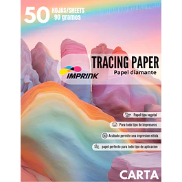 ¡ÚLTIMAS UNIDADES! Papel Diamante O Vegetal Tracing Paper 50 Hojas 90g Carta