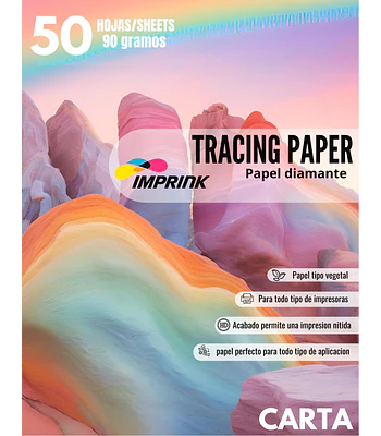 ¡ÚLTIMAS UNIDADES! Papel Diamante O Vegetal Tracing Paper 50 Hojas 90g Carta