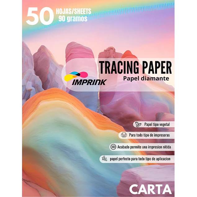¡ÚLTIMAS UNIDADES! Papel Diamante O Vegetal Tracing Paper 50 Hojas 90g Carta