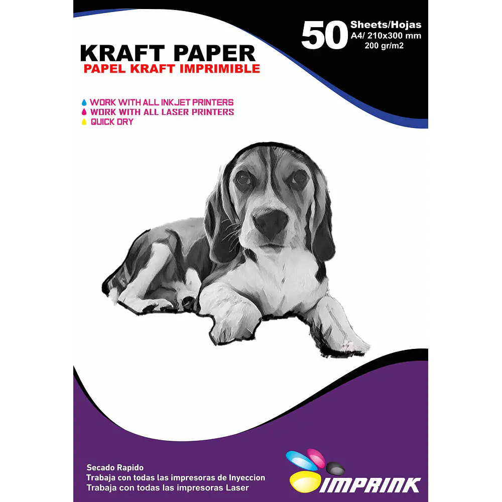 ¡ÚLTIMA UNIDAD! Papel Kraft 200grs Ecologico Imprimible Tamaño A4/100hojas