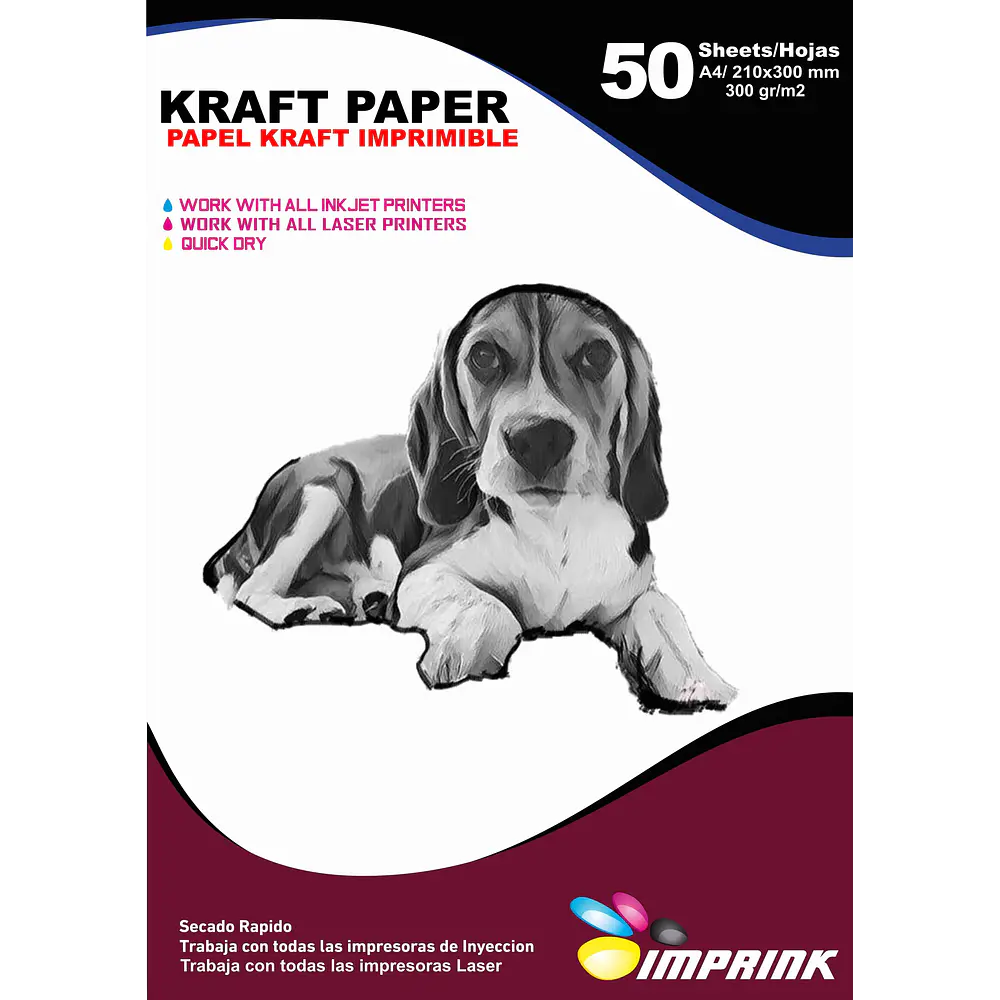 ¡ÚLTIMAS UNIDADES! Papel Kraft Imprimible A4 / 300 g 50 Hojas