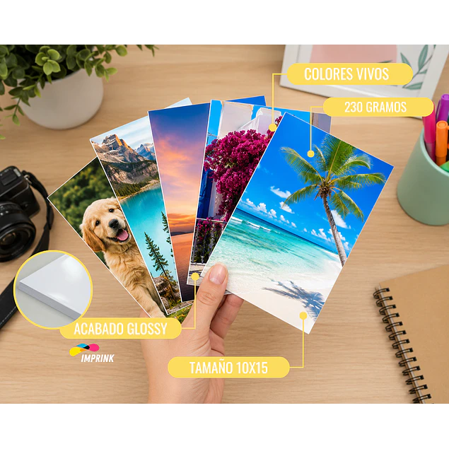 ¡ÚLTIMAS UNIDADES! Papel Fotografico Glossy 10x15 4R (102x152 mm) similar A6 230g / 100 Hojas