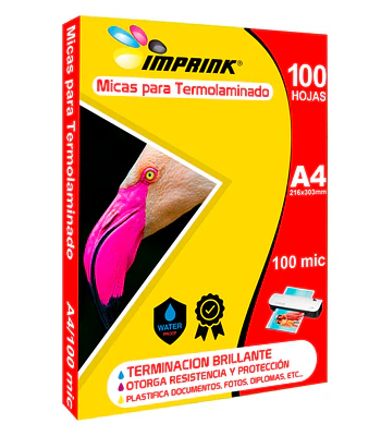 SEGUNDA SELECCIÓN! 100 Micas Para Termolaminadora Plastificadora A4/100 micrones para Laminado (4 a 9)