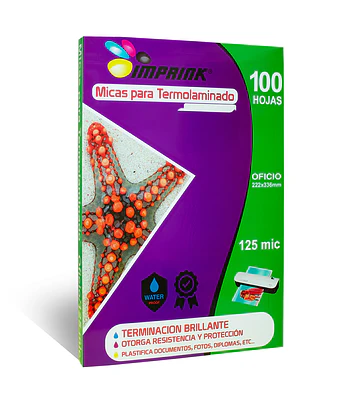 SEGUNDA SELECCIÓN! 100 Micas Para Termolaminadora Plastificadora Oficio 125mic para Laminado (3)