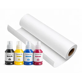 Pack Tintas Pfi-050 + Papel Fotográfico Matte 200 gramos 61cm X 30metros Para Canon Tc20 Tc21