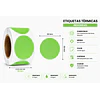 Etiquetas Termicas Directa Adhesivas 50x50 Mm Verde Claro 500un