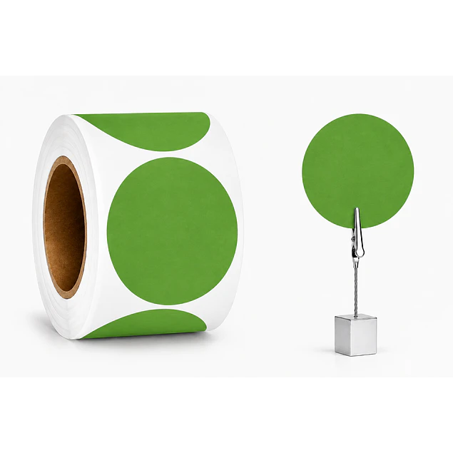 Etiquetas Termicas Directa Adhesivas 50x50 Mm Verde Oscuro 500un