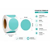 Etiquetas Termicas Directa Adhesivas 50x50 Mm Turquesa 500un