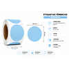 Etiquetas Termicas Directa Adhesivas 50x50 Mm Celeste 500un