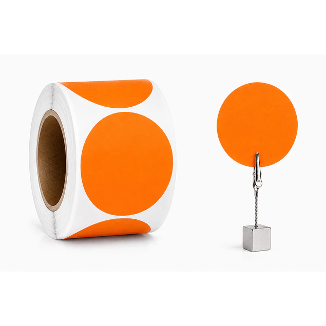 Etiquetas Termicas Directa Adhesivas 50x50 Mm Naranja 500un