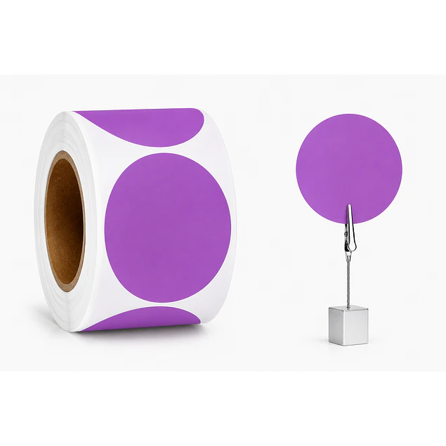 Etiquetas Termicas Directa Adhesivas 50x50 Morada 500un