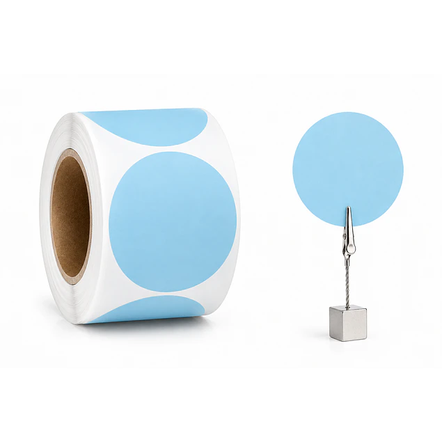 Etiquetas Termicas Directa Adhesivas 40x40 Mm Celeste 500un
