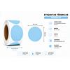 Etiquetas Termicas Directa Adhesivas 40x40 Mm Celeste 500un