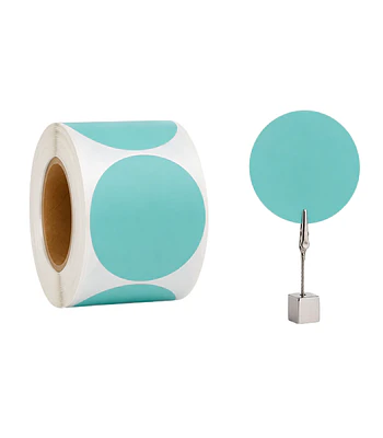 Etiquetas Termicas Directa Adhesivas 50x50 Mm Turquesa 500un