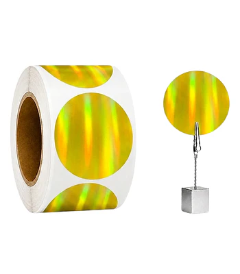 Etiquetas Vinilo Dorado Tornasol Autoadhesivas Térmicas 50x50mm 400 Unidades